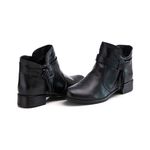 Bota Cano Baixo Feminina Casual Fringe Fecho Zíper Ranster - F254 - Preto