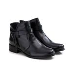 Bota Cano Baixo Feminina Casual Fringe Fecho Zíper Ranster - F254 - Preto