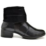 Bota Feminina Couro Legítimo Cano Suede Canadian Reta Oposta - F3000 - Preto