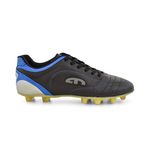 Chuteira Masculina em Couro Trava Fixa Flex EGM - Preto Azul