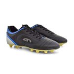 Chuteira Masculina em Couro Trava Fixa Flex EGM - Preto Azul