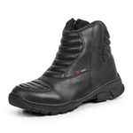 Bota Motociclista Com Protetor Red Star Slim Mg Brasil - Mg102 - Preto