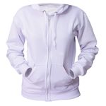 Blusa de Frio Moletom Zíper Plus Size V.T. - Branco