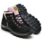 Tênis Adventure Feminino Couro Legítimo Front Trekking Stop Boots - R16 - Preto Rosa