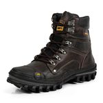 Bota Adventure Couro Legítimo Látego Bico Diamante Trekking Stop Boots - R34 - Café