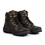 Bota Adventure Couro Legítimo Látego Bico Diamante Trekking Stop Boots - R34 - Café