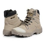 Bota Adventure Couro Legítimo Látego Bico Diamante Trekking Stop Boots - R34 - Nude