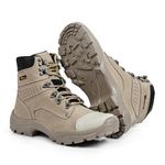 Bota Adventure Couro Legítimo Látego Bico Diamante Trekking Stop Boots - R34 - Nude