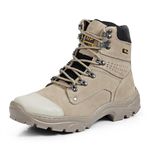 Bota Adventure Couro Legítimo Látego Bico Diamante Trekking Stop Boots - R34 - Nude