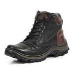 Bota Adventure Couro Legítimo Fóssil Trekking Dual Stop Boots - R43 - Preto