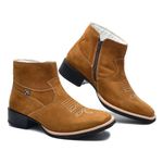 Bota Country Couro Legítimo Florão Cla Cle - V5057 - Castor