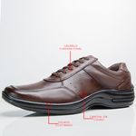 Sapato Masculino em Couro Linha Conforto ZR Shoes - Z03 - Café