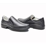Sapato Casual Confort Pele De Carneiro Bico Quadrado Cla Cle - C-007 - Preto