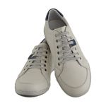 Sapatênis De Couro Super Macio Linha Conforto Azimute - 5005 - Gelo/azul