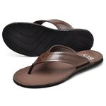 Chinelo Casual Masculino Grecia Couro Reta Oposta - 700 - Café