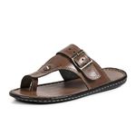 Chinelo Masculino Couro Legitimo Linha Conforto Difranca - 06 - Whisky
