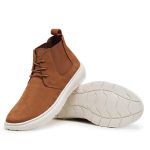 Bota Casual Masculino Botina Couro Nobuk Pariz DIfranca - 19050 - Caramelo