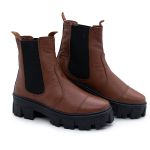 Bota Feminina Coturno Trattor Couro DIfranca - 29000 - Camel