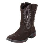 Bota Texana Feminina Couro Pena DIfranca - VF200A - Café 