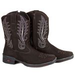 Bota Texana Feminina Couro Pena DIfranca - VF200A - Café 