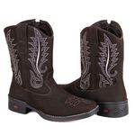 Bota Texana Feminina Couro Pena DIfranca - VF200A - Café 