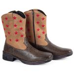 Bota Texana Feminina Couro Estrela DIfranca - VF202A - Café