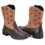 Bota Texana Feminina Couro Estrela DIfranca - VF202A - Café