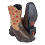 Bota Texana Feminina Couro Estrela DIfranca - VF202A - Café