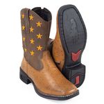 Bota Texana Feminina Couro Estrela DIfranca - VF202B - Whisky