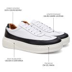 Tênis Masculino Couro DIfranca - TENIS - Branco e Preto