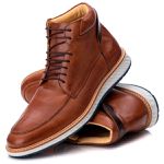 Bota Casual Masculino Cano Alto Couro DIfranca - 9007 - Castor