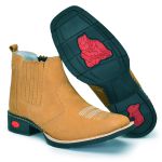 Bota Texana Masculina Couro Nobuck DIfranca - AE4520 - Castor