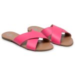 Rasteira Feminina Couro Fly Difranca - 022 - Rosa Pink 