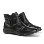 Bota Feminina Botinha Preto Couro DIfranca - 9064