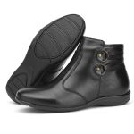 Bota Feminina Botinha Preto Couro DIfranca - 9062