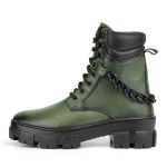 Bota Feminina Coturno Tratorado Verde Couro DIfranca - 9057