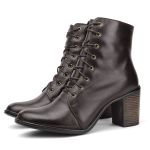 Bota Feminina Fancy Café Couro DIfranca - 9032