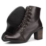 Bota Feminina Fancy Café Couro DIfranca - 9032