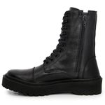 Bota Feminina Coturno Long Street Preto Couro DIfranca - 9042