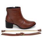 Bota Feminina Casual Cano Baixo Mocflex - 7020 - Café