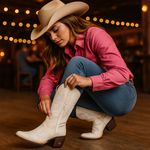 Bota Feminina Texana Country Gelo Couro DIfranca - 6216