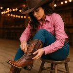 Bota Feminina Texana Country Chocolate Couro DIfranca - 6216