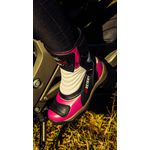 Bota Feminina Motociclista Rosa Branco Couro DIfranca - 952