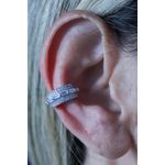 Piercing Cravejado com Zirconia Navetti no banho de Ródio 