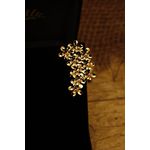 Brinco Ear Cuff Flowers Liso em Banho de Ouro18K.