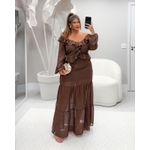 VESTIDO LONGO BABADOS - MARIA FRANCIA