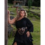 VESTIDO MANGA ÚNICA LONGO - MARIA FRANCIA