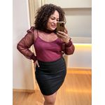 BLUSA TULE ELASTEX WINE - DIVAS VOGA 