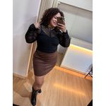 BLUSA TULE DRAPEADA PRETA - DIVAS VOGA