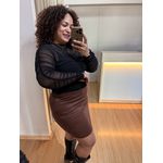 BLUSA TULE DRAPEADA PRETA - DIVAS VOGA